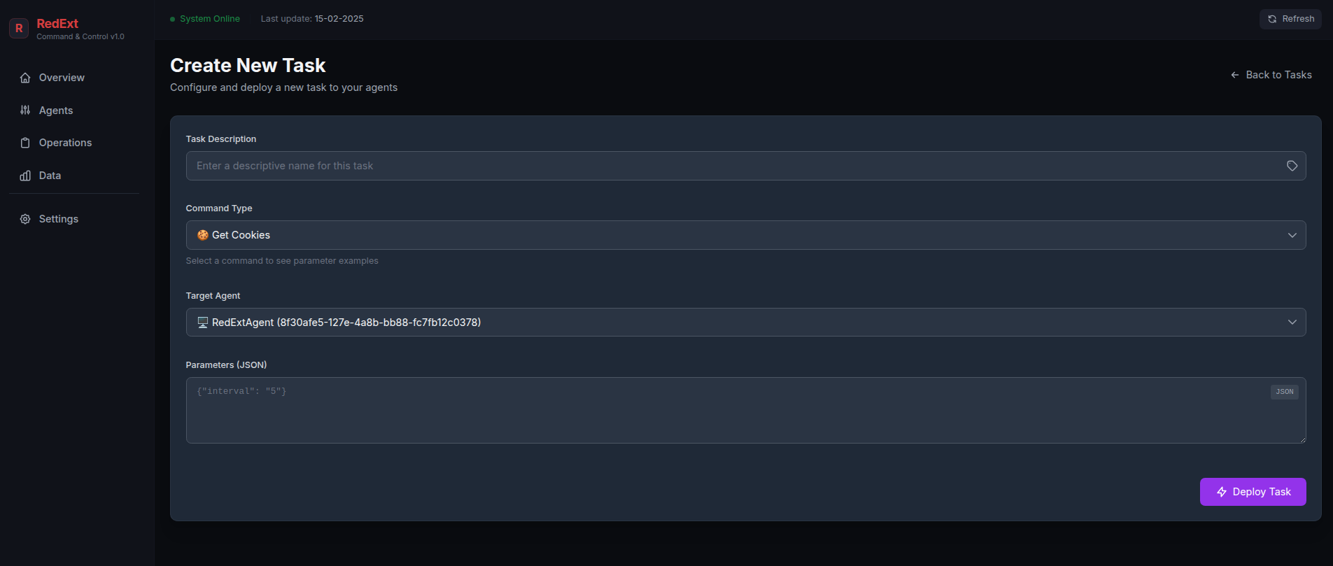 Task Creation Interface