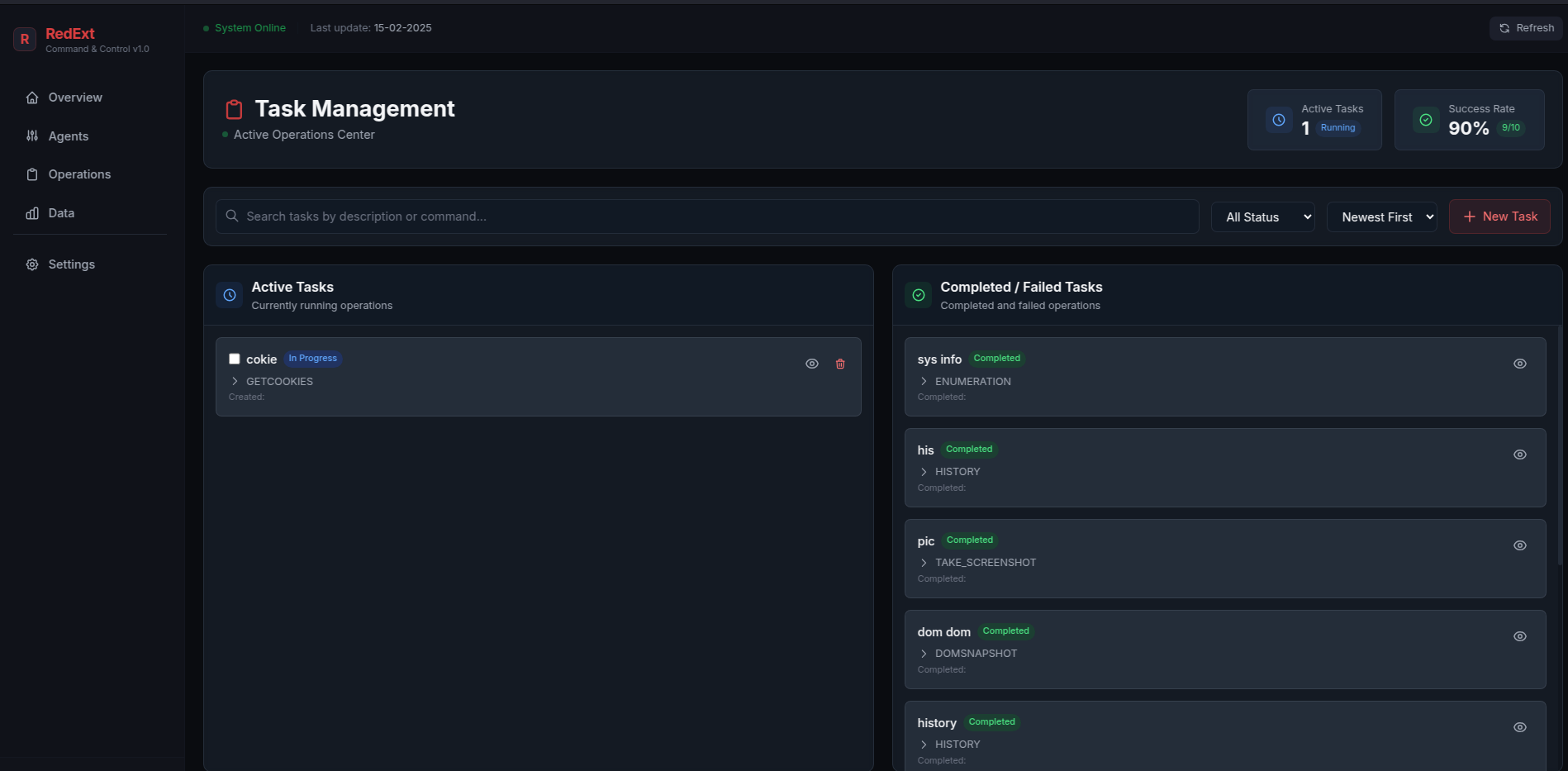 Task Monitoring Interface